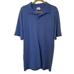 JOES USA Mens Sz L Blue  Solid Short Sleeve Polo Shirt
